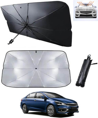 RKPSP Windshield Sun Shade For Maruti Suzuki Ciaz(Silver, Black)