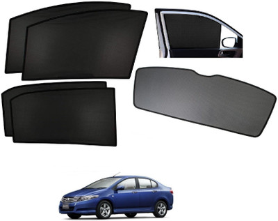 AuTO ADDiCT Side Window, Rear Window Sun Shade For Honda City(Black)