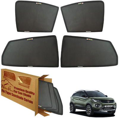 WolkomHome Side Window Sun Shade For Tata Nexon(Black)