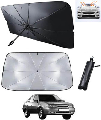 RKPSP Windshield Sun Shade For Daewoo Cielo(Silver, Black)