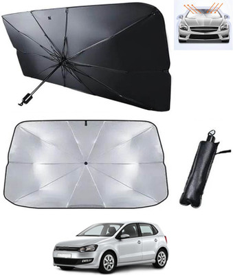 AYW Windshield Sun Shade For Volkswagen Polo(Silver, Black)
