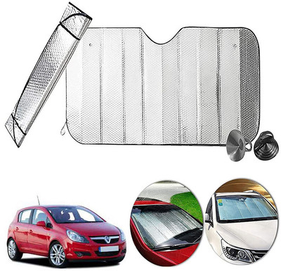 AUTO PEARL Dashboard, Windshield Sun Shade For Opel Corsa(Silver)