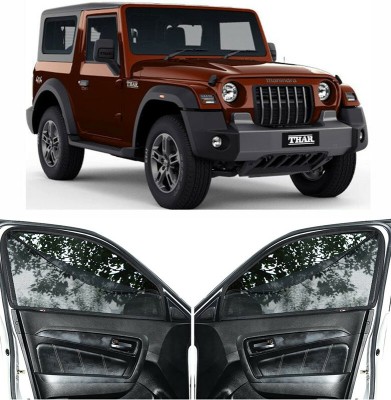 RAKRISH Rear Window, Side Window Sun Shade For Mahindra Thar(Black)