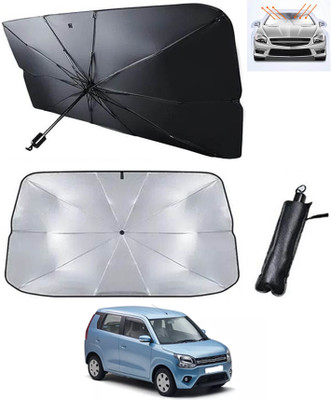 RKPSP Windshield Sun Shade For Maruti Suzuki Universal For Car(Silver, Black)