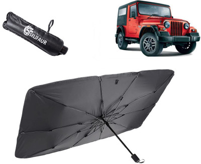 Selifaur Dashboard, Rear Window, Sun Roof, Windshield Sun Shade For Mahindra Thar(Black)