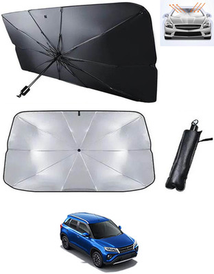 RKPSP Windshield Sun Shade For Toyota Urban Cruiser(Black, Silver)