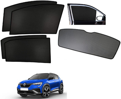 AuTO ADDiCT Side Window, Rear Window Sun Shade For Renault Kiger(Black)