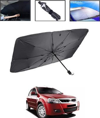 MSNP Windshield Sun Shade For Mahindra Verito(Black, Silver)