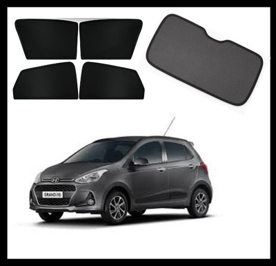 RAKRISH Rear Window, Side Window Sun Shade For Hyundai Grand i10(Black)