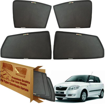 WolkomHome Side Window Sun Shade For Skoda Fabia(Black)