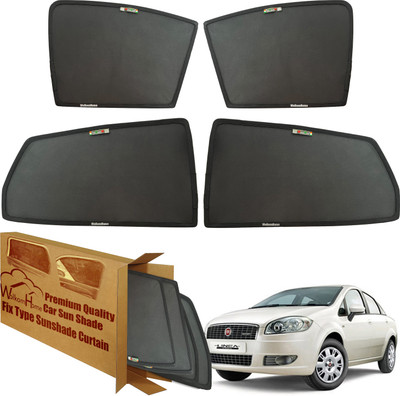 WolkomHome Side Window Sun Shade For Fiat Linea Classic(Black)