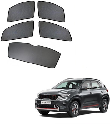 AuTO ADDiCT Side Window, Rear Window Sun Shade For Kia Sonet(Black)