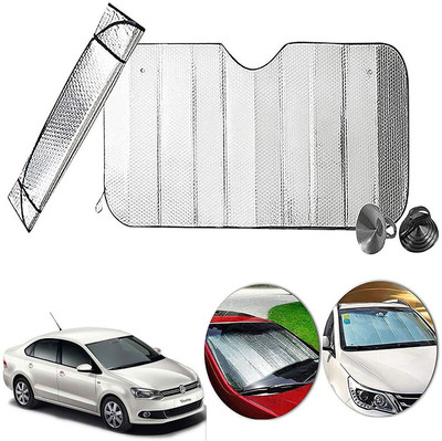 AUTO PEARL Dashboard, Windshield Sun Shade For Volkswagen Vento(Silver)