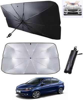 RKPSP Windshield Sun Shade For Tata Tigor(Silver, Black)