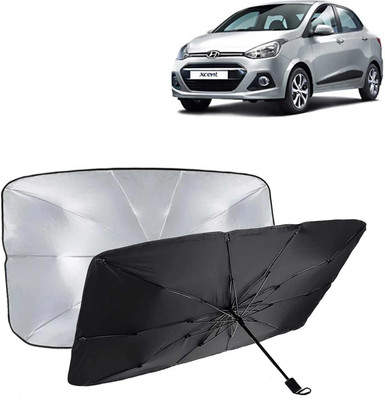 ShopDock Dashboard, Windshield Sun Shade For Hyundai Xcent(Black, Silver)