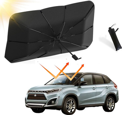 Aadikart Dashboard, Windshield Sun Shade For Maruti Suzuki Baleno(Black, Silver)