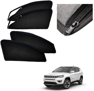 RAKRISH Side Window, Rear Window Sun Shade For Jeep Compass(Black)