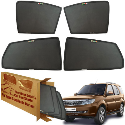 WolkomHome Side Window Sun Shade For Tata Safari Storme(Black)
