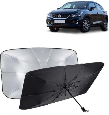 Kingsway Dashboard, Windshield Sun Shade For Maruti Suzuki Baleno(Black, Silver)
