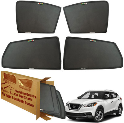 WolkomHome Side Window Sun Shade For Nissan Kicks(Black)