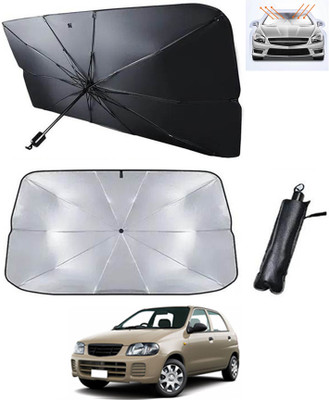 RKPSP Windshield Sun Shade For Maruti Suzuki Alto(Silver, Black)