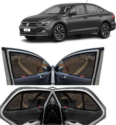 Kingsway Side Window, Rear Window Sun Shade For Volkswagen Virtus(Black)