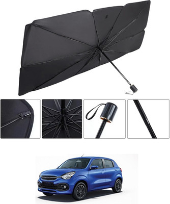 RKPSP Windshield Sun Shade For Maruti Suzuki Celerio(Black, Silver)