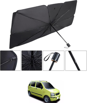 RKPSP Windshield Sun Shade For Maruti Suzuki WagonR(Black, Silver)