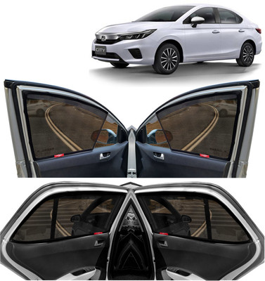 Kingsway Side Window, Rear Window Sun Shade For Honda City(Black)