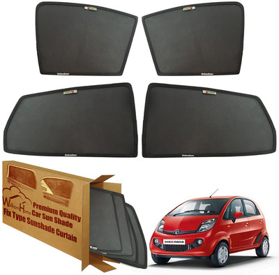 WolkomHome Side Window Sun Shade For Tata Nano Genx(Black)