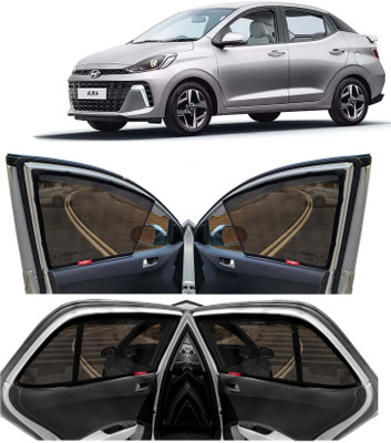 Kingsway Side Window, Rear Window Sun Shade For Hyundai Aura(Black)