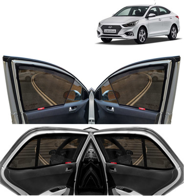 Kingsway Side Window, Rear Window Sun Shade For Hyundai Verna(Black)