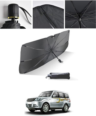 AYW Windshield Sun Shade For Jeep Universal For Car(Black, Silver)