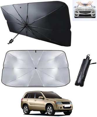 AYW Windshield Sun Shade For Maruti Suzuki Grand Vitara(Silver, Black)