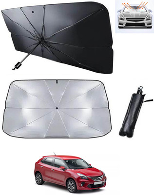 RKPSP Windshield Sun Shade For Toyota Glanza(Black, Silver)