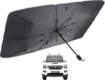 MOCKHE Windshield Sun Shade For Mahindra New Scorpio(Silver)
