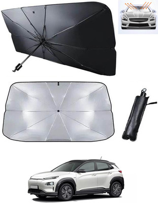 RKPSP Windshield Sun Shade For Hyundai Universal For Car(Black, Silver)