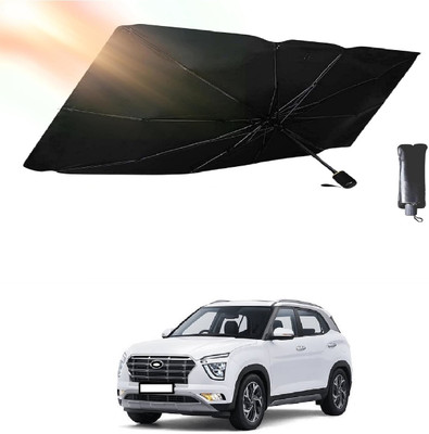 ROSHNEER ENTERPRISES Windshield Sun Shade For Hyundai Creta(Black, Silver)