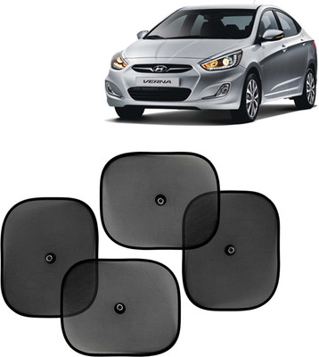 Kingsway Side Window, Rear Window, Windshield Sun Shade For Hyundai Verna(Black)