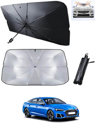 RKPSP Windshield Sun Shade For Audi S5(Black, Silver)