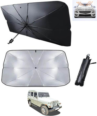 AYW Windshield Sun Shade For Mahindra Marshal(Silver, Black)