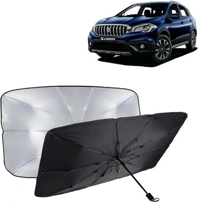 Kingsway Dashboard, Windshield Sun Shade For Maruti Suzuki S-Cross(Black, Silver)