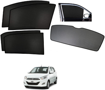 AuTO ADDiCT Side Window, Rear Window Sun Shade For Hyundai i10(Black)