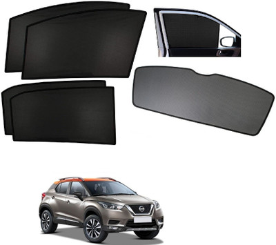 AuTO ADDiCT Side Window, Rear Window Sun Shade For Nissan Magnite(Black)
