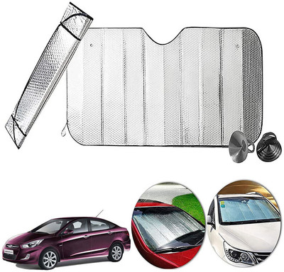 AUTO PEARL Dashboard, Windshield Sun Shade For Hyundai Verna(Silver)
