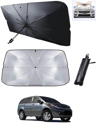 RKPSP Windshield Sun Shade For Tata Aria(Black, Silver)