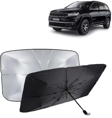 Kingsway Dashboard, Windshield Sun Shade For Jeep Meridian(Black, Silver)