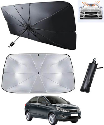 AYW Windshield Sun Shade For Tata Zest(Silver, Black)