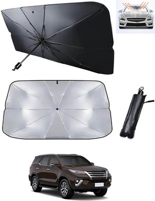 RKPSP Windshield Sun Shade For Toyota Universal For Car(Black, Silver)