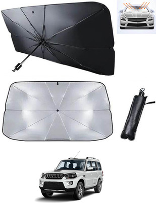 RKPSP Windshield Sun Shade For Mahindra Scorpio(Black, Silver)